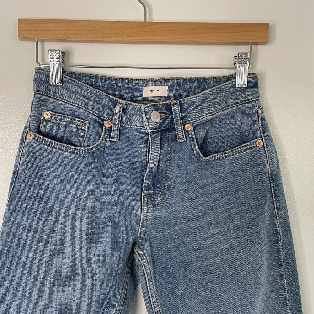 Nelly Jeans Womens EU 32 US 0 Blue Low Waist Straight Leg Denim Casual Y2k - Picture 2 of 10